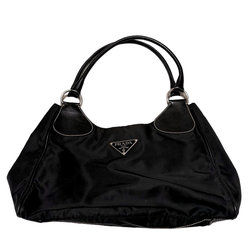 Vintage Prada Nylon Small Handbag. Black. GUC